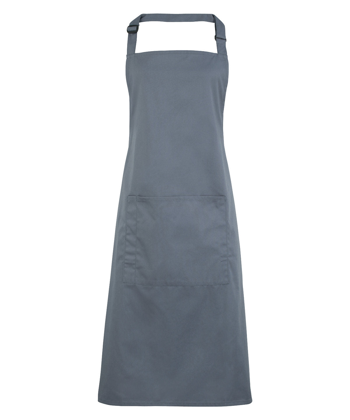 Basic Bib Apron with Pocket - Steel